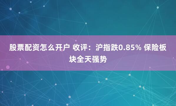 股票配资怎么开户 收评：沪指跌0.85% 保险板块全天强势